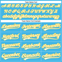 Load image into Gallery viewer, Custom Sky Blue White-Yellow Authentic Baseball Jersey