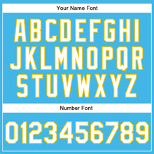 Load image into Gallery viewer, Custom Sky Blue White-Yellow Authentic Baseball Jersey