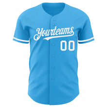 Load image into Gallery viewer, Custom Sky Blue White Authentic Baseball Jersey