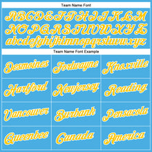 Load image into Gallery viewer, Custom Sky Blue Yellow-White Performance T-Shirt