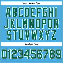 Load image into Gallery viewer, Custom Sky Blue Kelly Green-White Performance T-Shirt