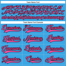 Load image into Gallery viewer, Custom Sky Blue Pink-Black Hockey Lace Neck Jersey