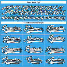 Load image into Gallery viewer, Custom Sky Blue White-Black Hockey Lace Neck Jersey