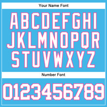 Load image into Gallery viewer, Custom Sky Blue White-Pink Authentic Baseball Jersey