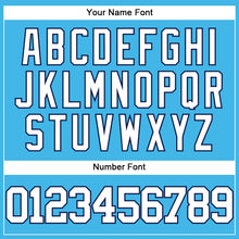 Load image into Gallery viewer, Custom Sky Blue White-Navy Authentic Baseball Jersey