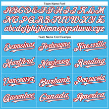 Load image into Gallery viewer, Custom Sky Blue White-Red Authentic Baseball Jersey