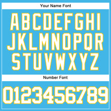 Load image into Gallery viewer, Custom Sky Blue White-Yellow Authentic Baseball Jersey