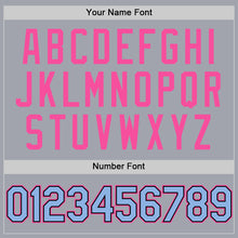 Load image into Gallery viewer, Custom Gray Black Pinstripe Light Blue-Pink Authentic Sleeveless Baseball Jersey