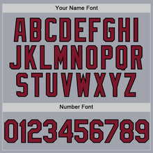 Load image into Gallery viewer, Custom Gray Black Pinstripe Crimson Authentic Sleeveless Baseball Jersey