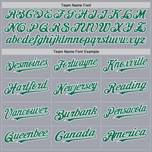 Load image into Gallery viewer, Custom Gray White Pinstripe Kelly Green Authentic Sleeveless Baseball Jersey