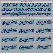 Load image into Gallery viewer, Custom Gray Navy-Teal Authentic Sleeveless Baseball Jersey