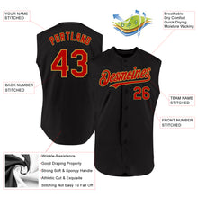 Load image into Gallery viewer, Custom Black Red-Old Gold Authentic Sleeveless Baseball Jersey