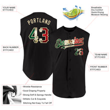 Load image into Gallery viewer, Custom Black Vintage Mexican Flag-Cream Authentic Sleeveless Baseball Jersey