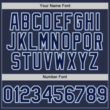 Load image into Gallery viewer, Custom Navy White-Light Blue Authentic Sleeveless Baseball Jersey