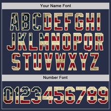 Load image into Gallery viewer, Custom Navy Vintage USA Flag-Cream Authentic Sleeveless Baseball Jersey