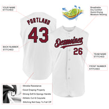 Load image into Gallery viewer, Custom White Crimson-Black Authentic Sleeveless Baseball Jersey