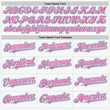 Load image into Gallery viewer, Custom White Teal-Pink Authentic Sleeveless Baseball Jersey