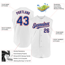 Load image into Gallery viewer, Custom White Royal-Red Authentic Sleeveless Baseball Jersey