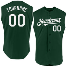 Load image into Gallery viewer, Custom Green White Authentic Sleeveless Baseball Jersey