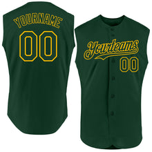 Load image into Gallery viewer, Custom Green Gold Authentic Sleeveless Baseball Jersey