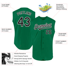 Load image into Gallery viewer, Custom Kelly Green Black-White Authentic Sleeveless Baseball Jersey