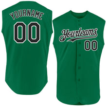 Load image into Gallery viewer, Custom Kelly Green Black-White Authentic Sleeveless Baseball Jersey