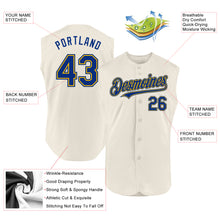 Load image into Gallery viewer, Custom Cream Royal-Gold Authentic Sleeveless Baseball Jersey
