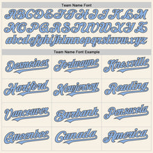 Load image into Gallery viewer, Custom Cream Light Blue-Steel Gray Authentic Sleeveless Baseball Jersey