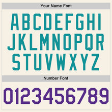 Load image into Gallery viewer, Custom Cream Purple-Teal Authentic Sleeveless Baseball Jersey