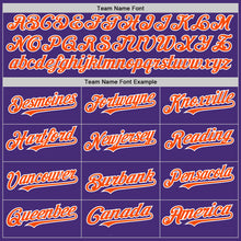 Load image into Gallery viewer, Custom Purple Orange-White Authentic Sleeveless Baseball Jersey