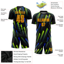Load image into Gallery viewer, Custom Black Gold Sublimation Soccer Set Jersey