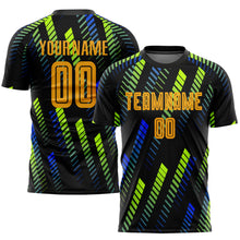 Load image into Gallery viewer, Custom Black Gold Sublimation Soccer Set Jersey