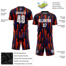 Load image into Gallery viewer, Custom Black White-Orange Sublimation Soccer Uniform Jersey