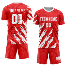 Load image into Gallery viewer, Custom Red White Sublimation Soccer Uniform Jersey