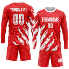 Load image into Gallery viewer, Custom Red White Sublimation Soccer Uniform Jersey
