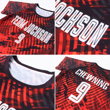 Load image into Gallery viewer, Custom Red White-Black Sublimation Soccer Uniform Jersey
