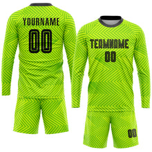Load image into Gallery viewer, Custom Neon Green Black Sublimation Soccer Uniform Jersey