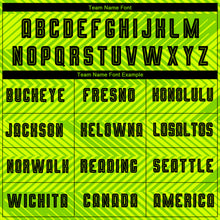 Load image into Gallery viewer, Custom Neon Green Black Sublimation Soccer Uniform Jersey