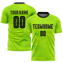 Load image into Gallery viewer, Custom Neon Green Black Sublimation Soccer Uniform Jersey