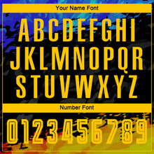 Load image into Gallery viewer, Custom Figure Gold-Royal Sublimation Soccer Uniform Jersey