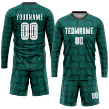 Load image into Gallery viewer, Custom Green White-Black Sublimation Soccer Uniform Jersey