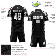 Load image into Gallery viewer, Custom Black White-Camo Sublimation Soccer Uniform Jersey