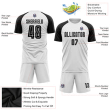 Load image into Gallery viewer, Custom White Black Sublimation Soccer Uniform Jersey