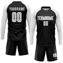 Load image into Gallery viewer, Custom Black White Sublimation Soccer Uniform Jersey