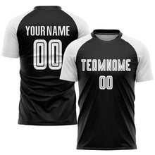 Load image into Gallery viewer, Custom Black White Sublimation Soccer Uniform Jersey