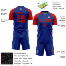 Load image into Gallery viewer, Custom Royal Red Sublimation Soccer Uniform Jersey