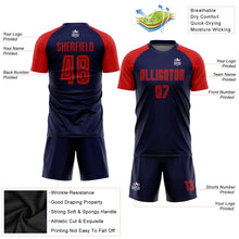 Load image into Gallery viewer, Custom Navy Red Sublimation Soccer Uniform Jersey
