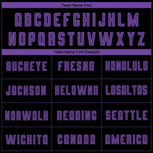 Load image into Gallery viewer, Custom Black Purple Sublimation Soccer Uniform Jersey