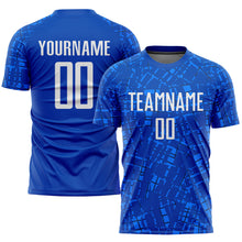 Load image into Gallery viewer, Custom Royal White Sublimation Soccer Uniform Jersey