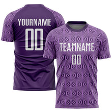 Load image into Gallery viewer, Custom Purple White Sublimation Soccer Uniform Jersey